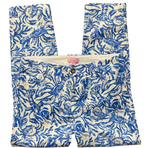 Lilly Pulitzer Sadie Stretch Crop Chino in Resort‎ White On A Roll Size 2 - Picture 7 of 11